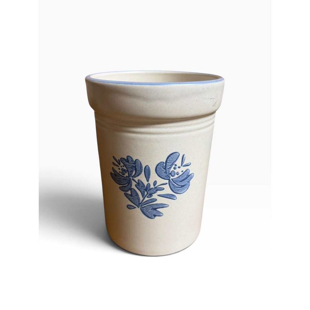 Pfaltzgraff Yorktowne Floral Stoneware Crock Utensil Holder Discontinued